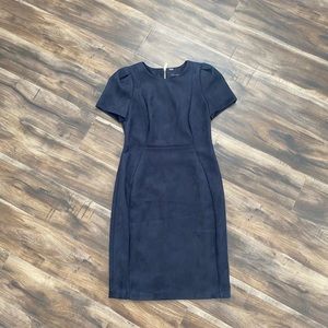 Calvin Klein scuba navy faux suede dress. Size 8